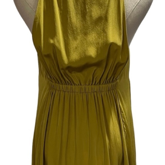 Tibi Eco Yellow Silk Halter Neckline Sleeveless Swingy Dress‎ Sz 2 - Picture 5 of 16